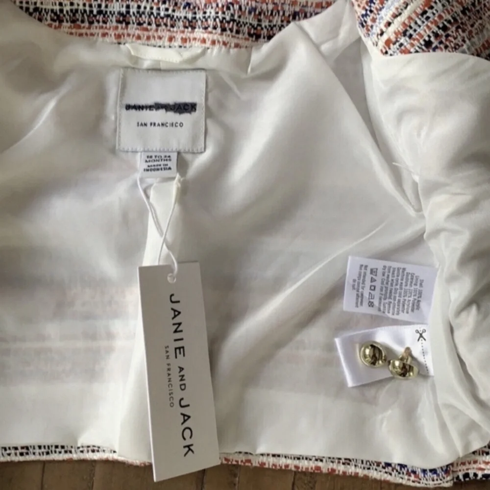 Janie and jack poppy tweed jacket